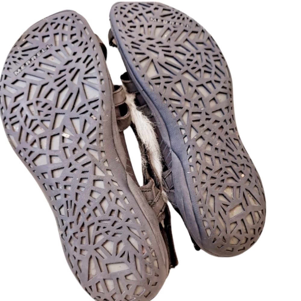 Merrell Aster Bungee Women's Black Strappy Leather Performance Sandals sz8 - Picture 8 of 9